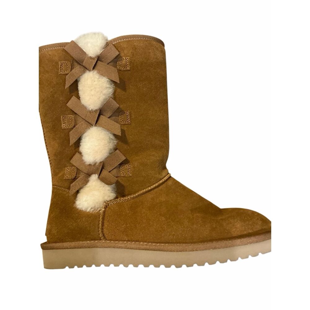 Koolaburra by UGG Victoria Tall Boots with Bows Chestnut Size 10